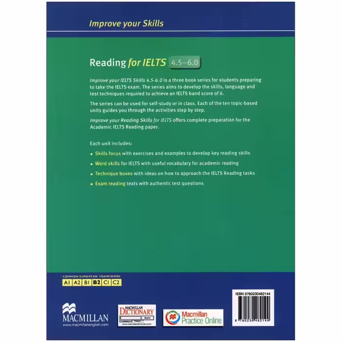 کتاب Improve your Skills Reading for IELTS 4.5-6.0 اثر جمعی از نویسندگان انتشارات MacMillan