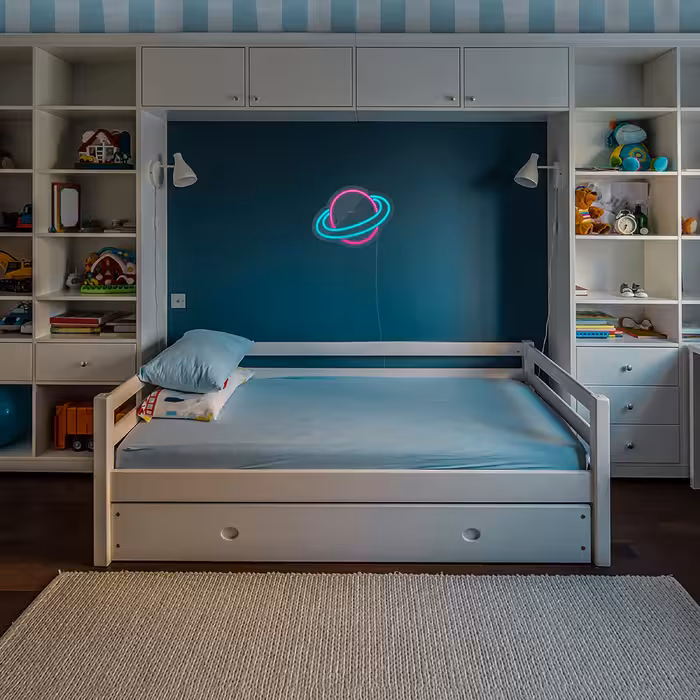 چراغ دیواری نئون دیزاین طرح Planet_MLC