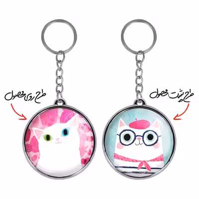 جاکلیدی خندالو طرح گربه مدل دوطرفه کد 52125052