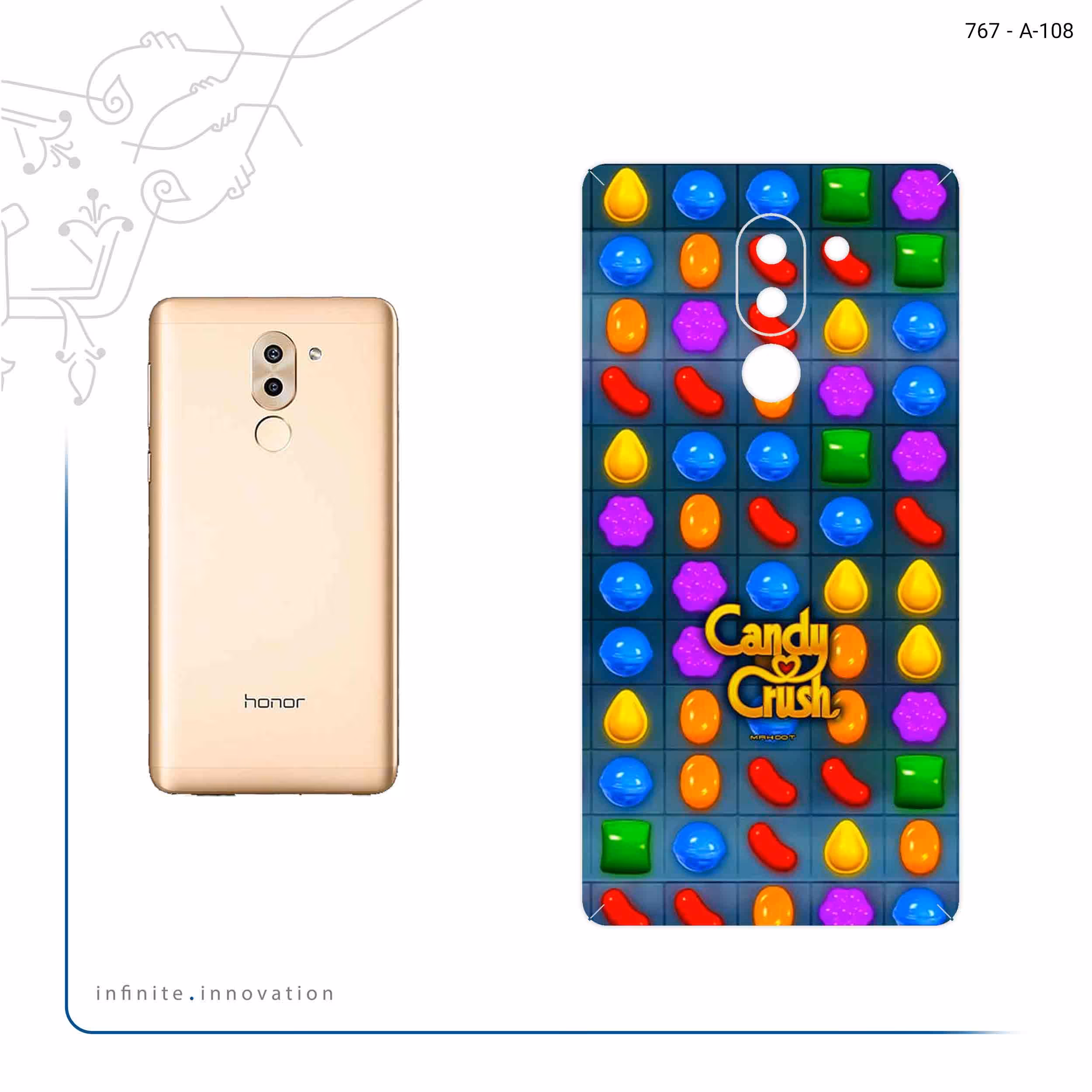 برچسب پوششی ماهوت مدل Candy Crush Game Series مناسب برای گوشی موبایل آنر 6X