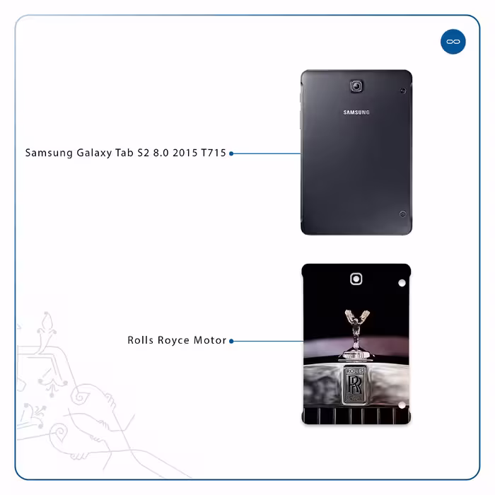 برچسب پوششی ماهوت مدل Rolls-Royce Motor مناسب برای تبلت سامسونگ Galaxy Tab S2 8.0 2015 T715