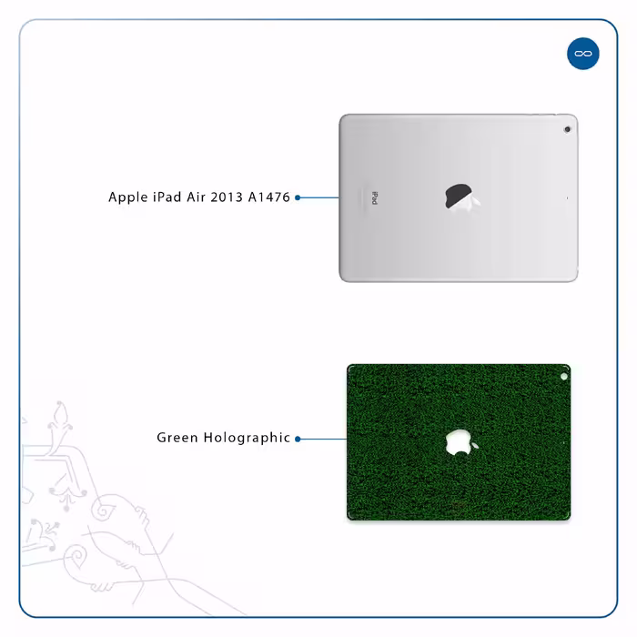 برچسب پوششی ماهوت مدل Green-Holographic مناسب برای تبلت اپل iPad Air 2013 A1476