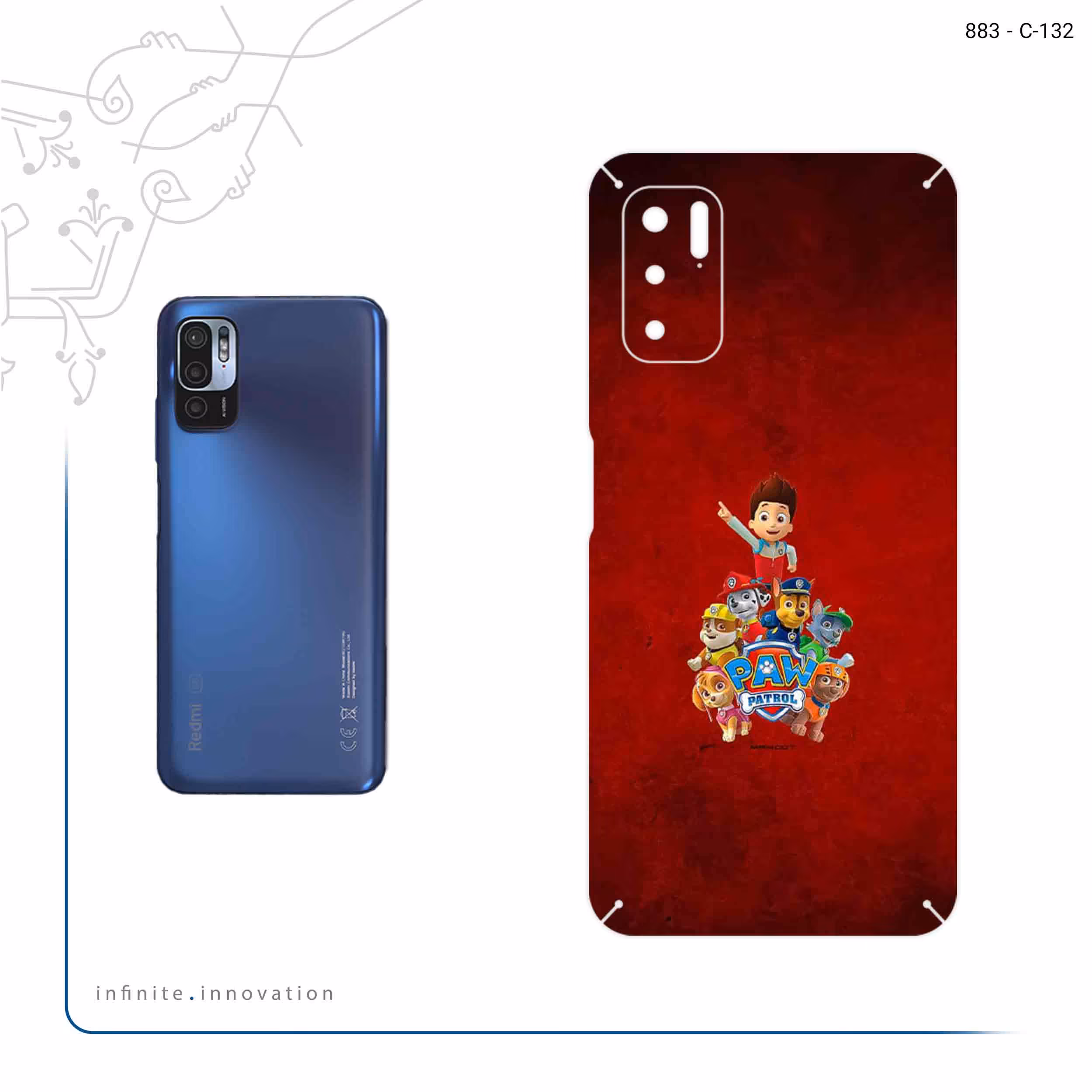 برچسب پوششی ماهوت مدل Paw Patrol مناسب برای گوشی موبایل شیائومی Redmi Note 10 5G