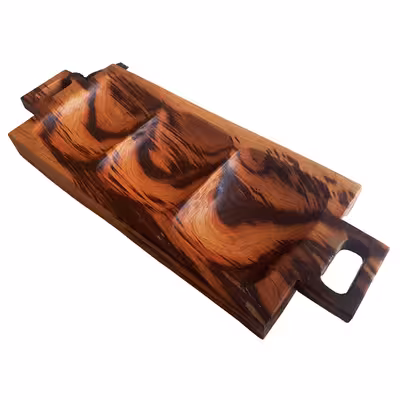 ظرف سرو چوبی مدل سه خانه