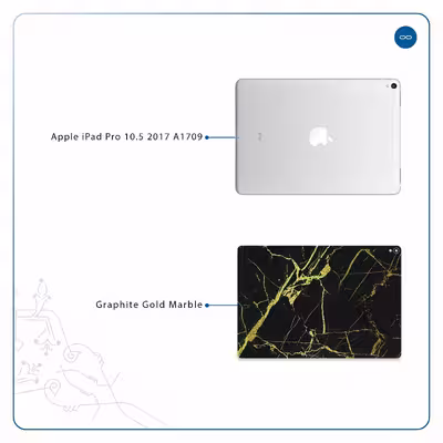 برچسب پوششی ماهوت مدل Graphite-Gold-Marble مناسب برای تبلت اپل iPad Pro 10.5 2017 A1709