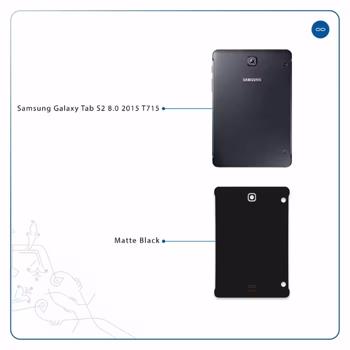 برچسب پوششی ماهوت مدل Matte-Black مناسب برای تبلت سامسونگ Galaxy Tab S2 8.0 2015 T715