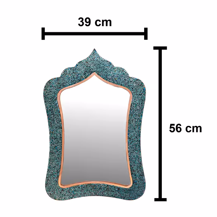 ست 3 تکه آینه و شمعدان فیروزه کوبی مدل لاله کد 555655