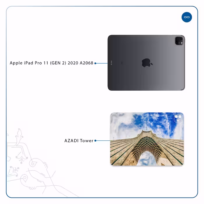 برچسب پوششی ماهوت مدل AZADI-Tower مناسب برای تبلت اپل iPad Pro 11 (GEN 2) 2020 A2068