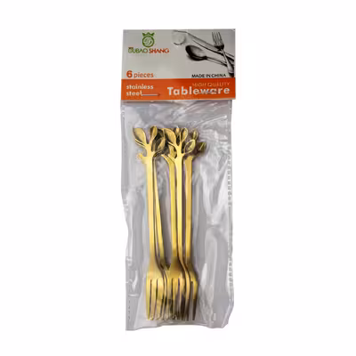 چنگال زیتون خوری مدل برگ کد 201 بسته 6 عددی 