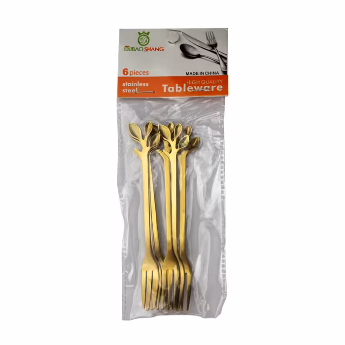 چنگال زیتون خوری مدل برگ کد 201 بسته 6 عددی 