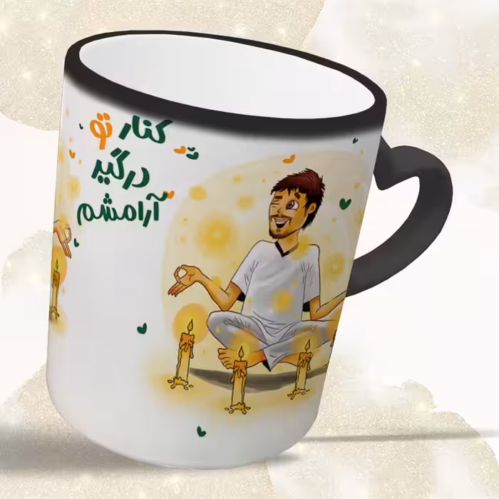 ماگ حرارتی مدل دسته قلبی طرح عاشقانه کد 200