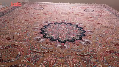 فرش ماشینی زمرد مشهد مدل 210067 زمینه گردویی