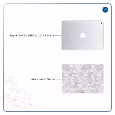 برچسب پوششی ماهوت مدل Army-Snow-Pixel مناسب برای تبلت اپل iPad 9.7 (GEN 5) 2017 A1822