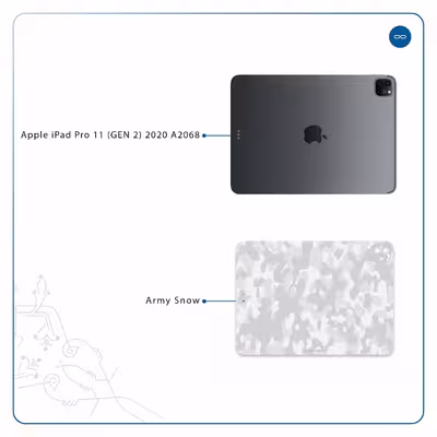 برچسب پوششی ماهوت مدل Army-Snow مناسب برای تبلت اپل iPad Pro 11 (GEN 2) 2020 A2068
