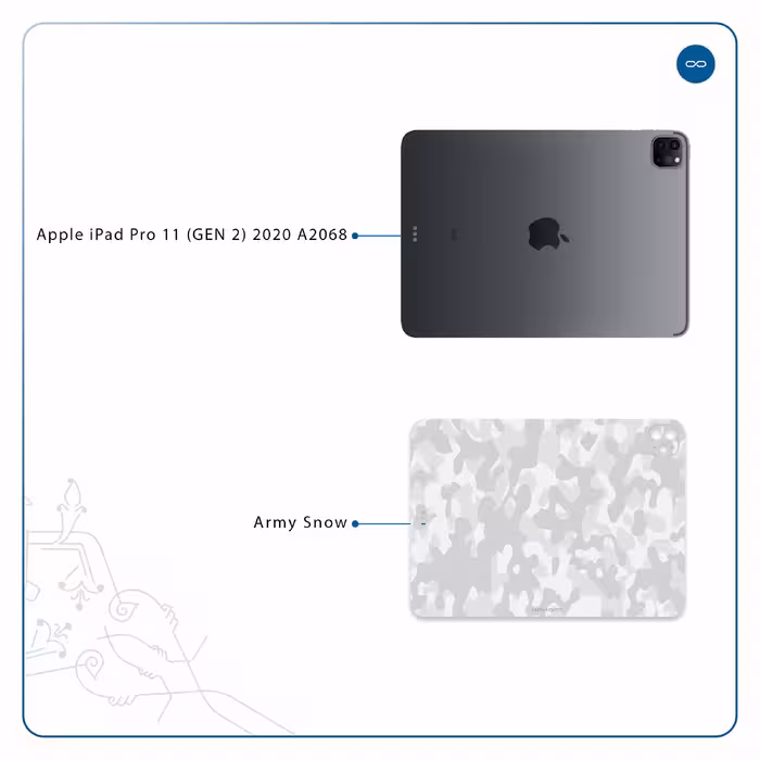 برچسب پوششی ماهوت مدل Army-Snow مناسب برای تبلت اپل iPad Pro 11 (GEN 2) 2020 A2068