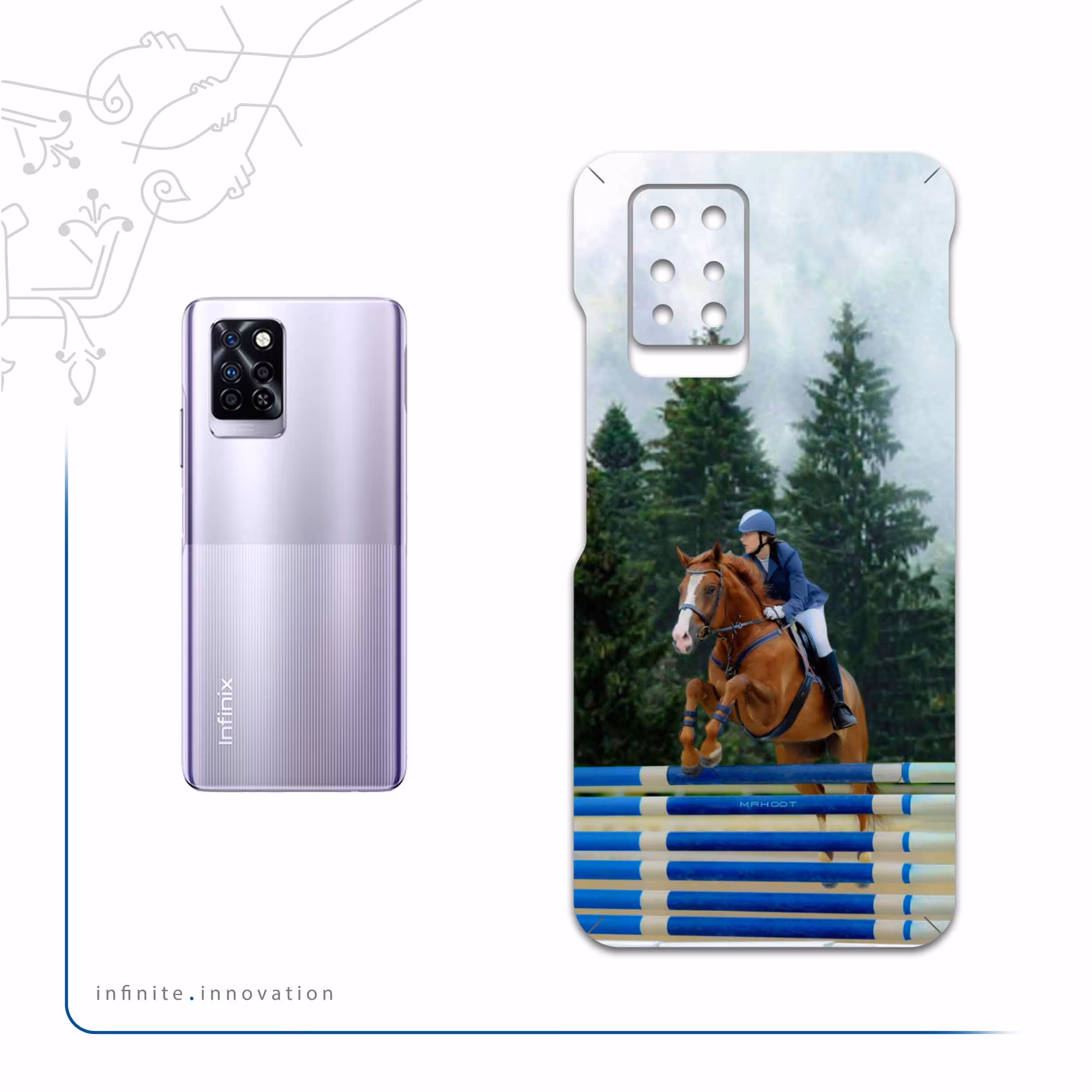 برچسب پوششی ماهوت مدل Equestrianism مناسب برای گوشی موبایل اینفینیکس Note 10 Pro