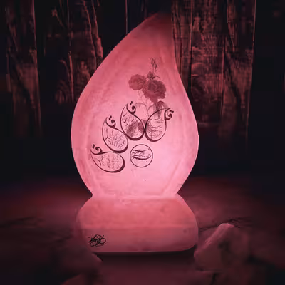 آباژور سنگ نمک مدل بته جقه آیه دار کد 01