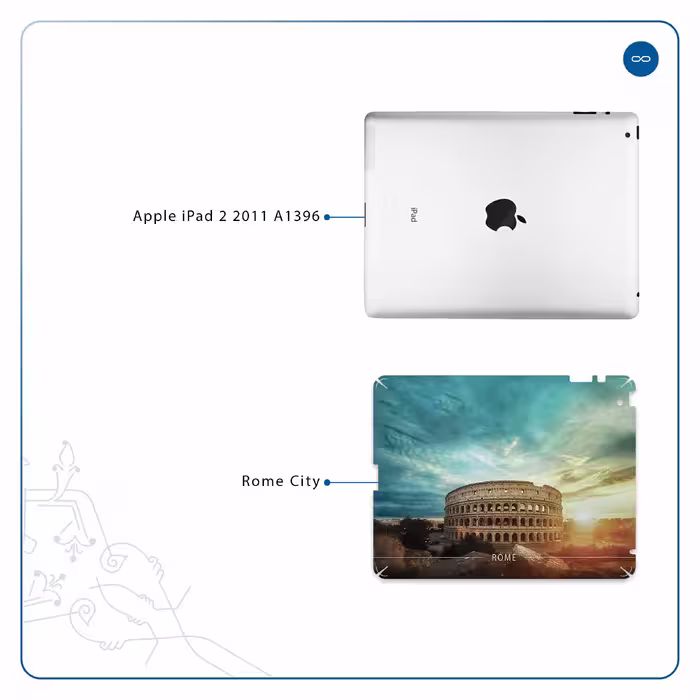 برچسب پوششی ماهوت مدل Rome City مناسب برای تبلت اپل iPad 2 2011 A1396