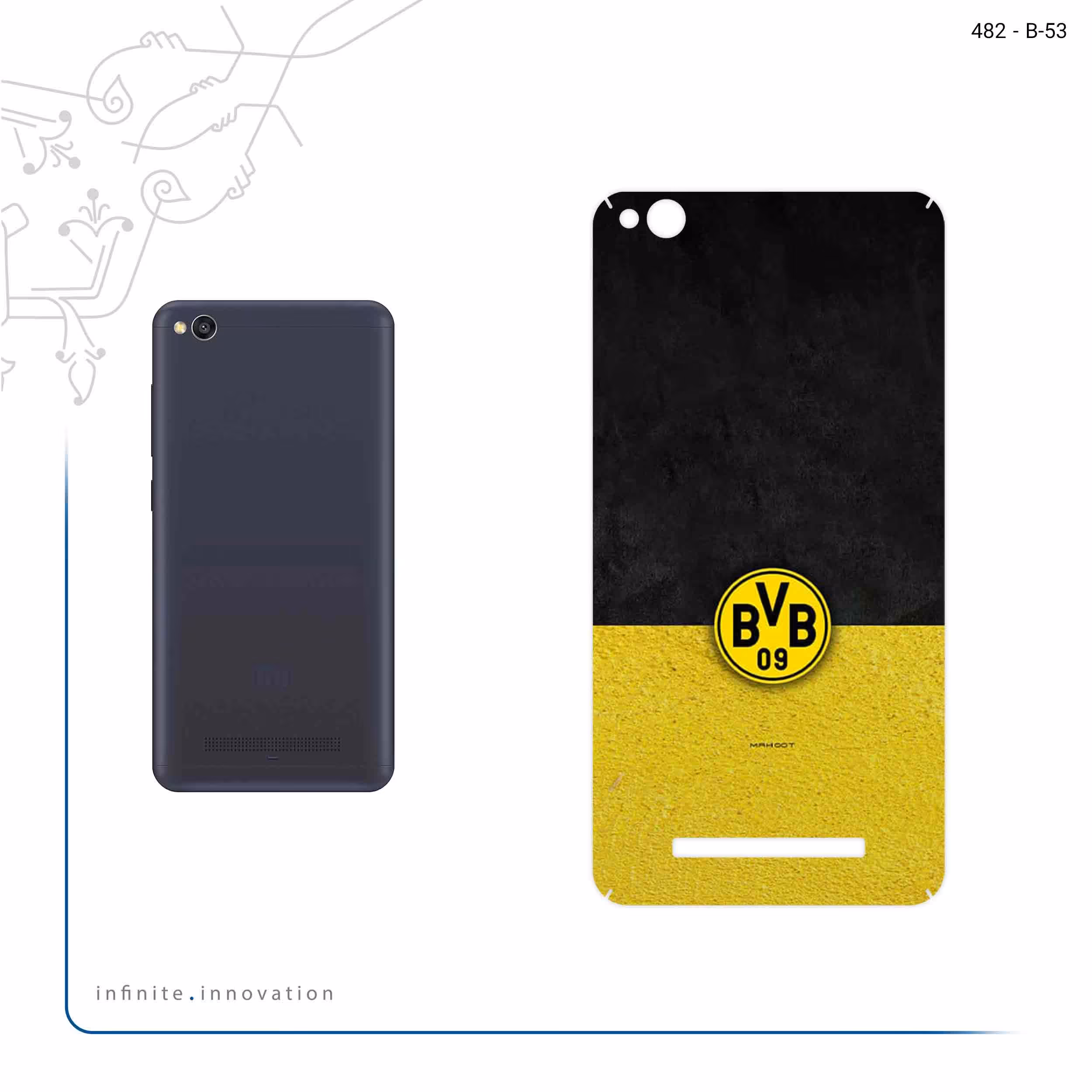 برچسب پوششی ماهوت مدل Borussia Dortmund FC مناسب برای گوشی موبایل شیائومی Redmi 4A