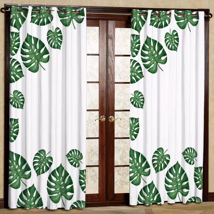 پرده مدل برگ انجیری هازان پانچی کد 1175 سایز 140x200 سانتی متر