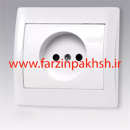 پریز ساده محافظ دار پایه سرامیکی توکار دلند مدل آریا سفید