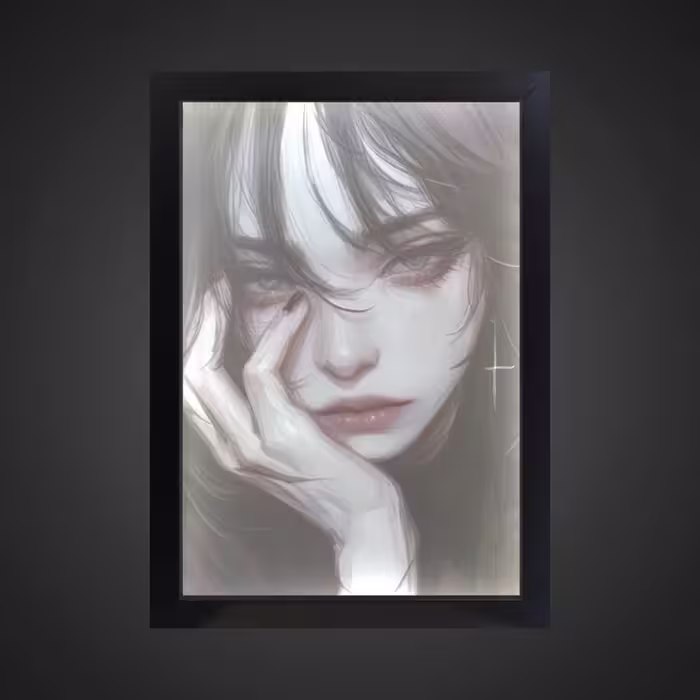 تابلو بک لایت دخترانه طرح Sad girl کد LPF-25006