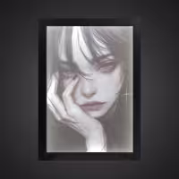 تابلو بک لایت دخترانه طرح Sad girl کد LPF-25006