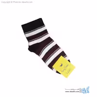 جوراب نیم ساق فانی مدل 823 مشکی-عنابی