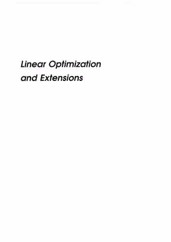 خرید و دانلود نسخه کامل کتاب Linear Optimization and Extensions: Theory and Algorithms