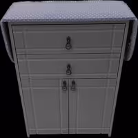 میز اتو دو کشو کد 302 رنگ طوسی 