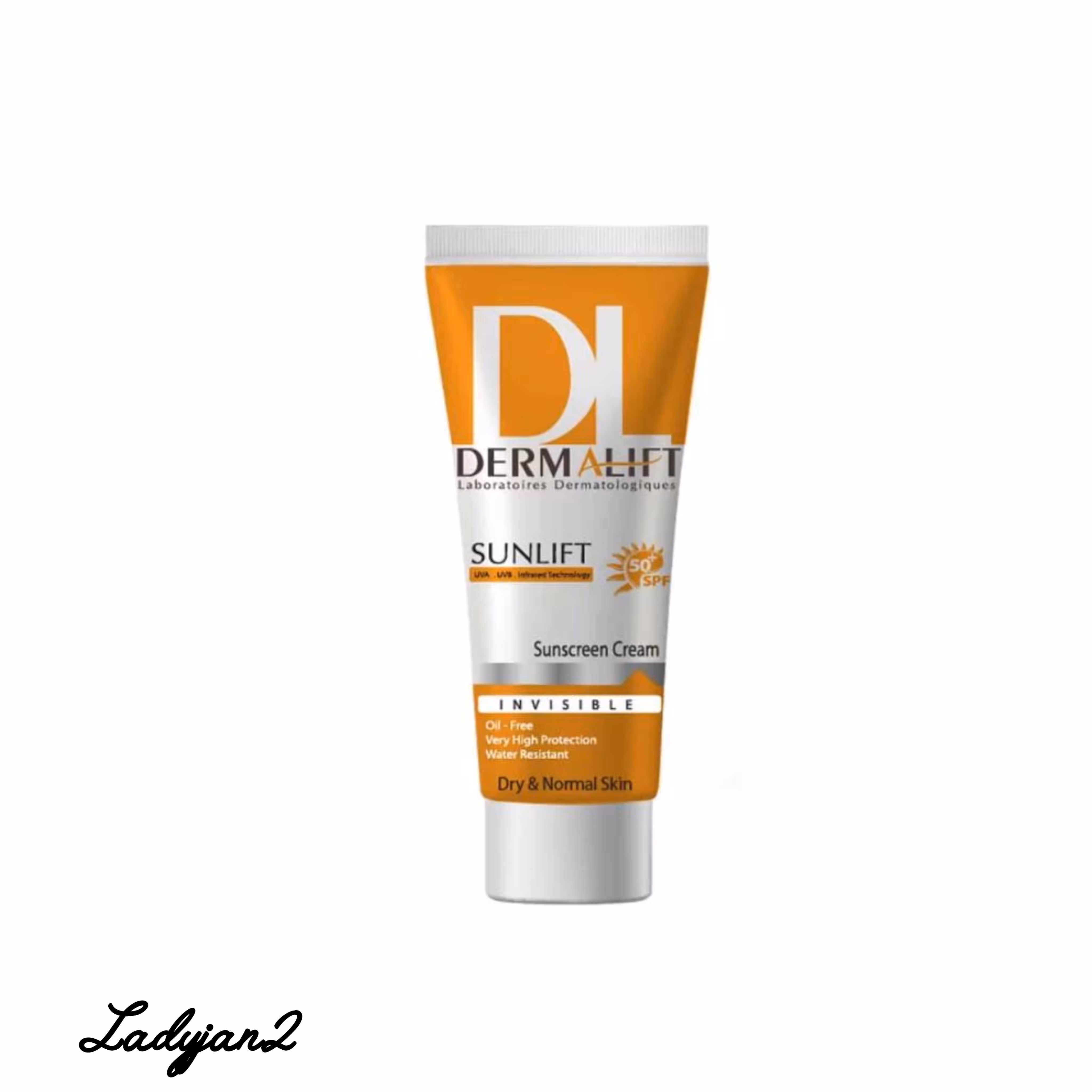کرم ضد آفتاب بی رنگ پوست معمولی و خشک درمالیفت{مدل سانلیفت} | SPF50 | حجم 40ml