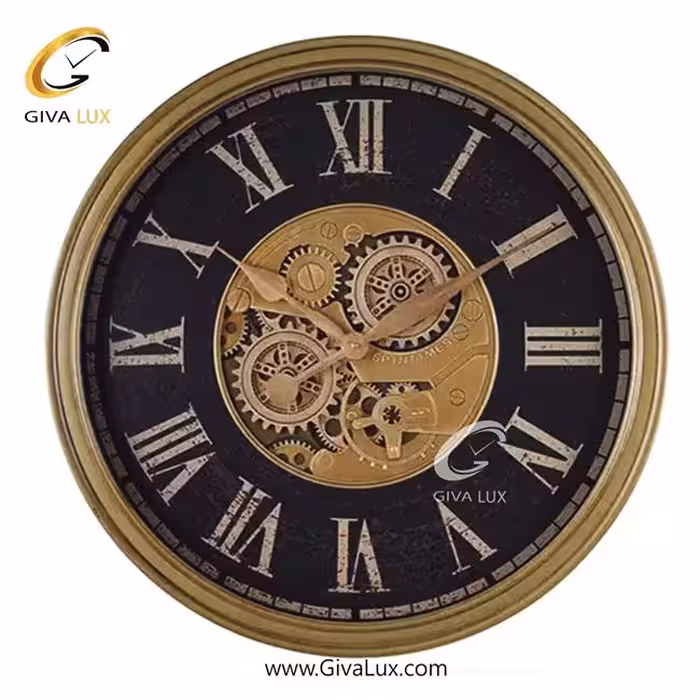 ساعت دیواری اورجینال والتر آلیاژ فلزی طلایی-مشکی| کد رفرنس 6115