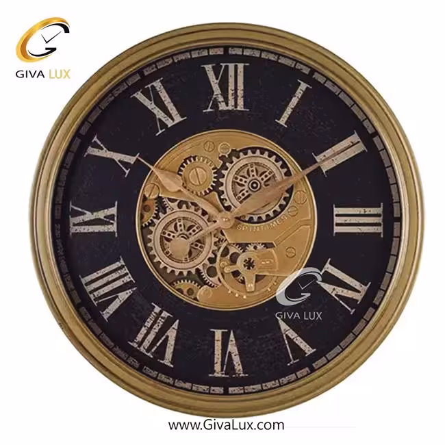 ساعت دیواری اورجینال والتر آلیاژ فلزی طلایی-مشکی| کد رفرنس 6115