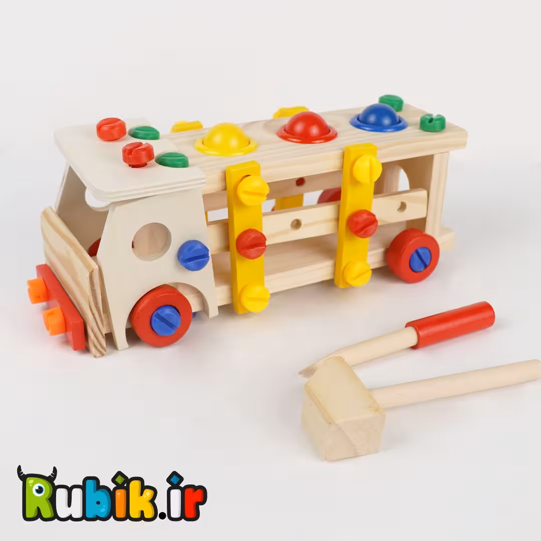 خودت بساز و کوبه هوش چوبی(طرح کامیون) (ساز و باز چوبی طرح کامیون)