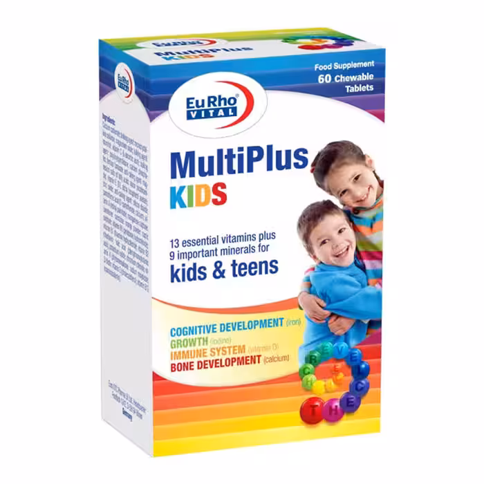 قرص مولتی پلاس کیدز یوروویتال 60 عددی