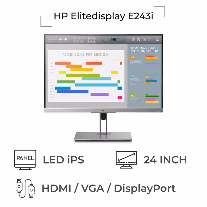 مانیتور استوک 24 اینچ اچ پی HP EliteDisplay E243