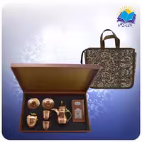 حافظ پالتویی با ست قهوه خوری مسی و ساک ترمه، کد 90240