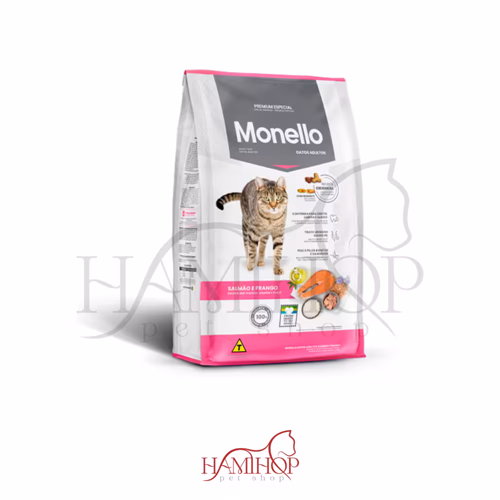 غذای خشک گربه مونلو با طعم ماهی سالمون و مرغ Monello Salmon & Chicken وزن 1 کیلوگرم