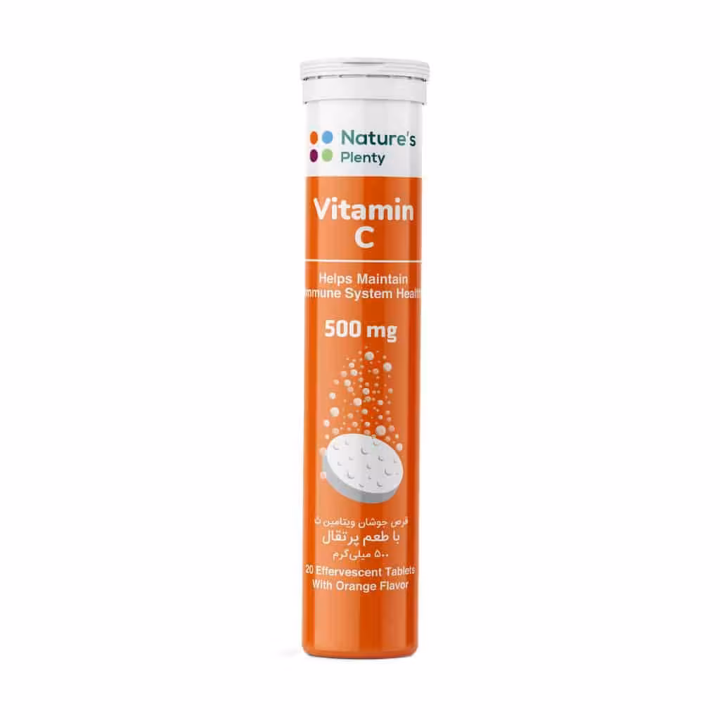 قرص جوشان ویتامین سی 500 میلیگرم نیچرز پلنتی 20عدد | Natures Plenty Vitamin C 500 mg Effervescent Tab