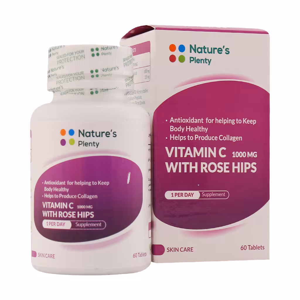 قرص ویتامین سی با رز هیپس نیچرز پلنتی 60 عدد