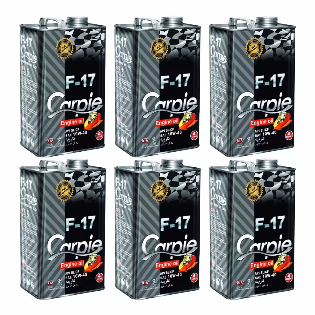 روغن موتور کارپیه F17 SL/CF 10W-40 چهار لیتری جعبه 6عددی