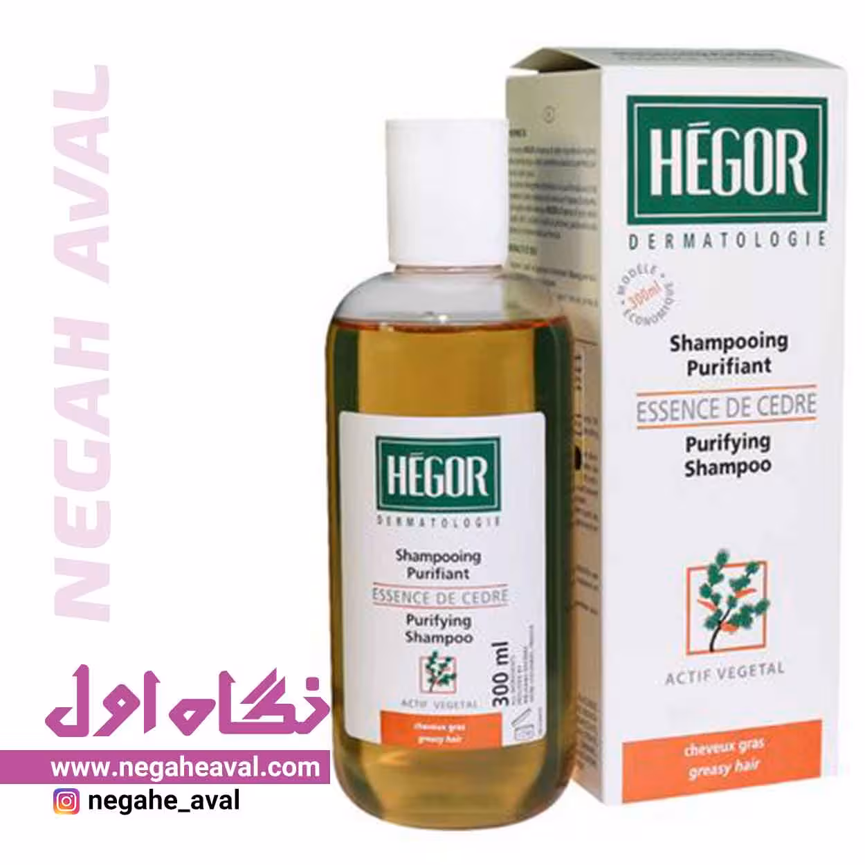 شامپو پاک کننده سدر مناسب موی چرب هگور