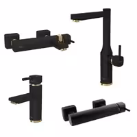 ست کامل شیرآلات شودر مدل یونیک مشکی