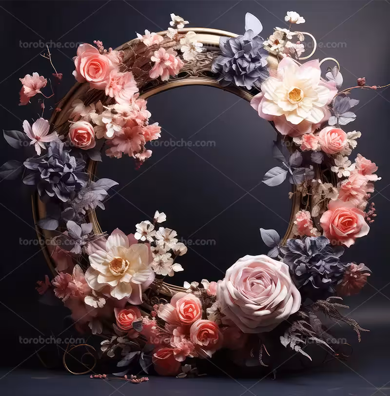 بک دراپ عکاسی حلقه گل های رنگی | گرافیک با طعم تربچه