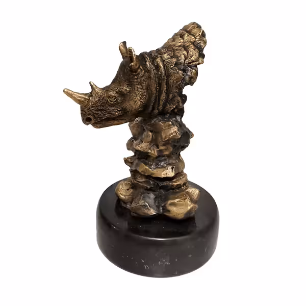 مجسمه کرگدن برنزی - (طرح 3)