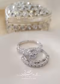 💍حلقه و پشت حلقه جواهری سولیتر با طراحی Verragio ؛ با طراحی خاص و زیبا نقره عیار 925 (P_2038)