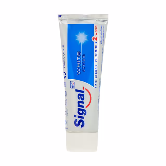 خمیر دندان سفید کننده سیگنال مدل White System حجم 75 میلی لیتری