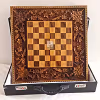 تخته نرد معرق منبت چوبی شطرنجی کد 102296