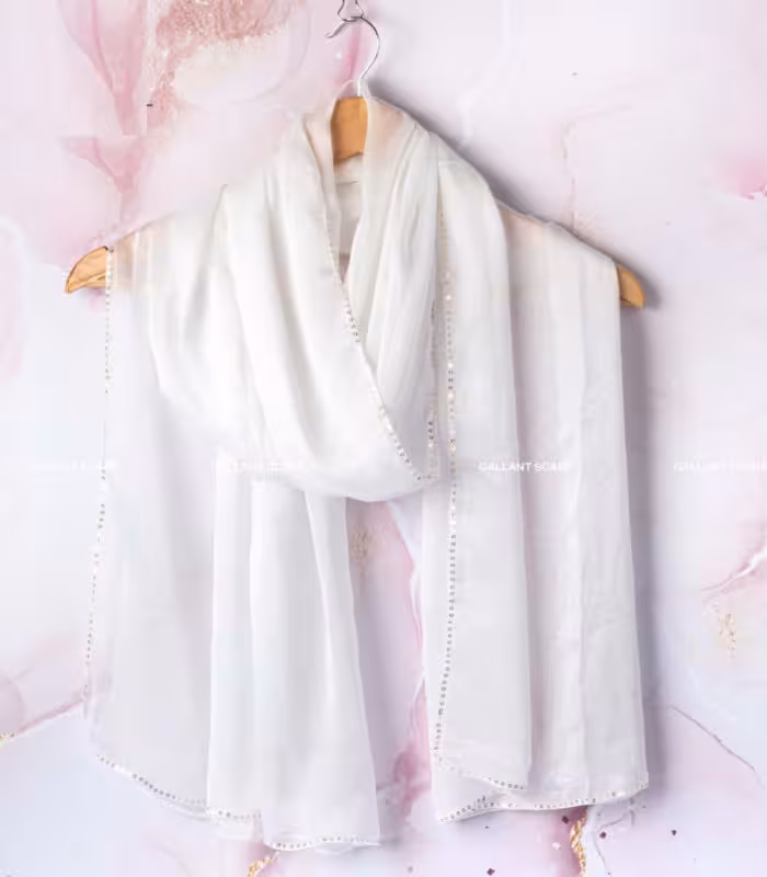 شال سفید مجلسی 2712