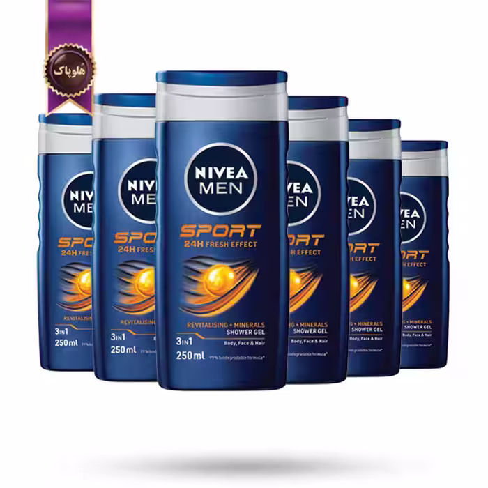 6 عدد ژل دوش مردانه نیوا NIVEA Men مدل اسپرت Sport حجم 250 میلی لیتر (اورجینال)